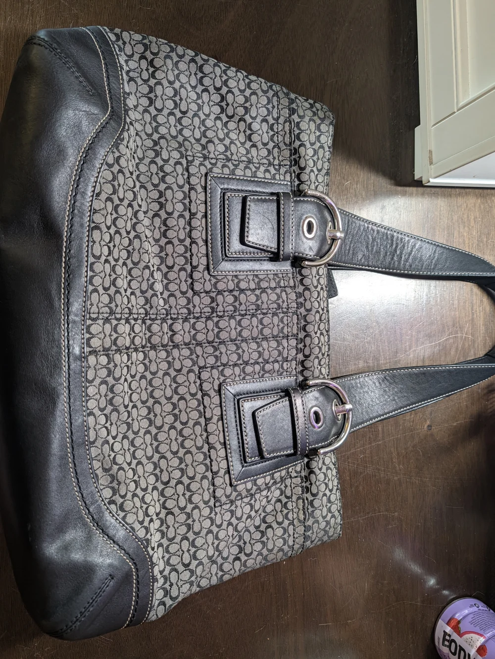 Vintage Coach Soho Large Signature Canvas Buckle Business Tote Bag F10928